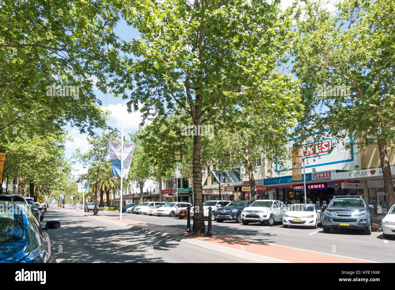 Peel Street Tamworth NSW Australia. Foto Stock