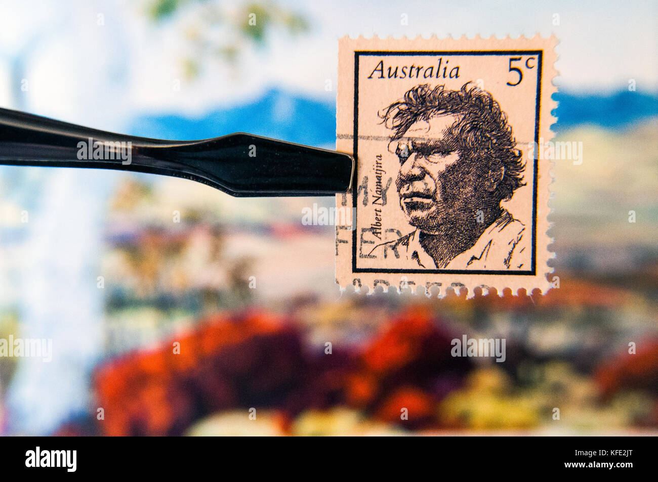 1968 australia Albert Namatjira francobollo di fronte namatjira stampa di arte Foto Stock