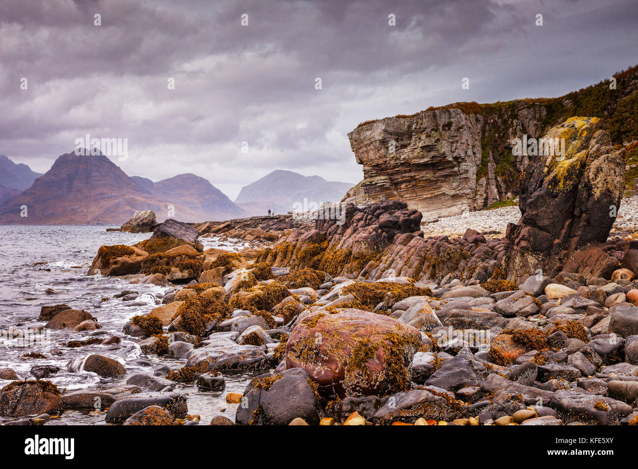 Il cuillins da elgol, isola di Skye, Ebridi Interne, highland, Scotland, Regno Unito Foto Stock
