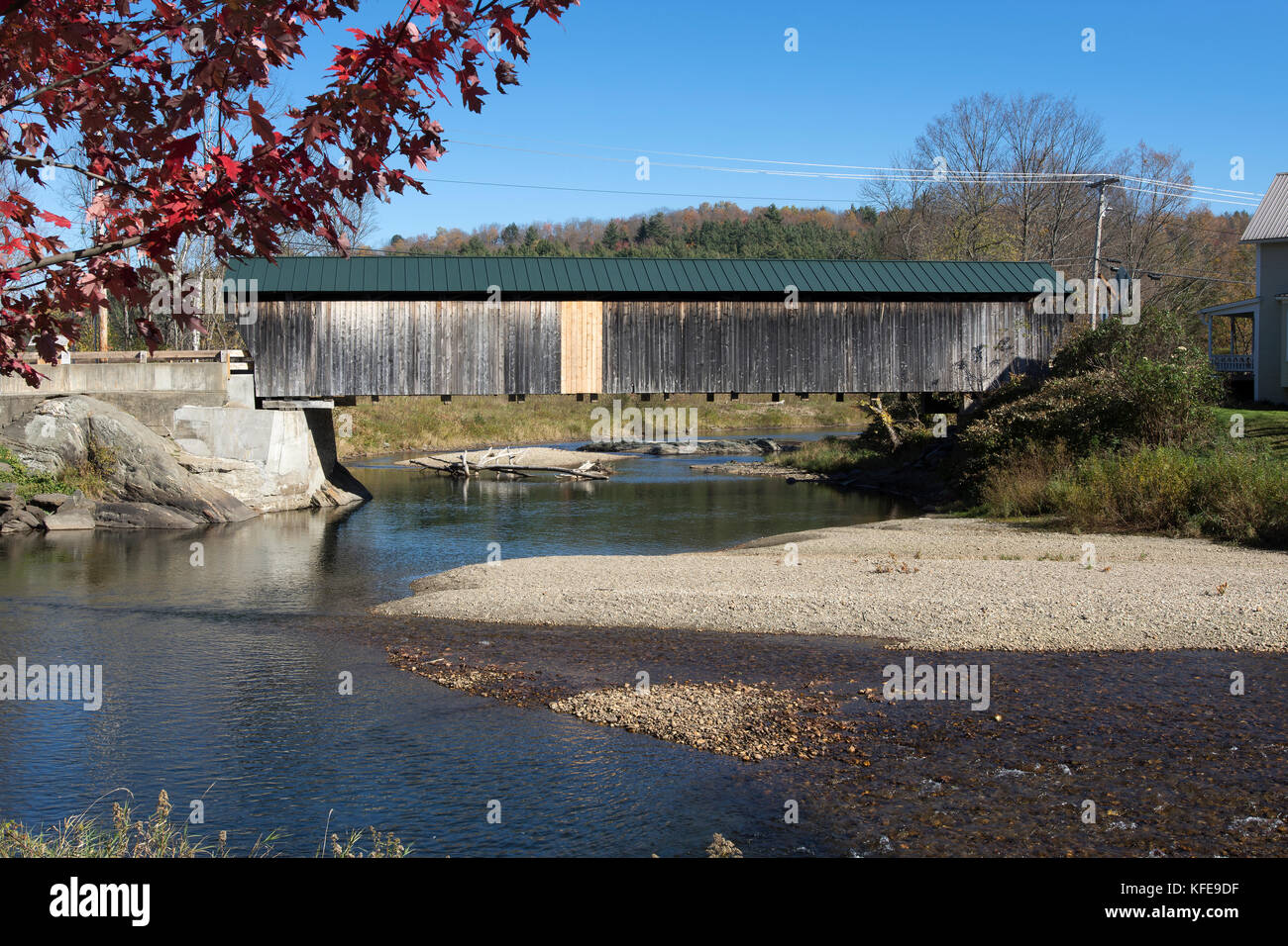 Waitsfield coperte ponte (1833), waitsfield, Vermont, USA Foto Stock