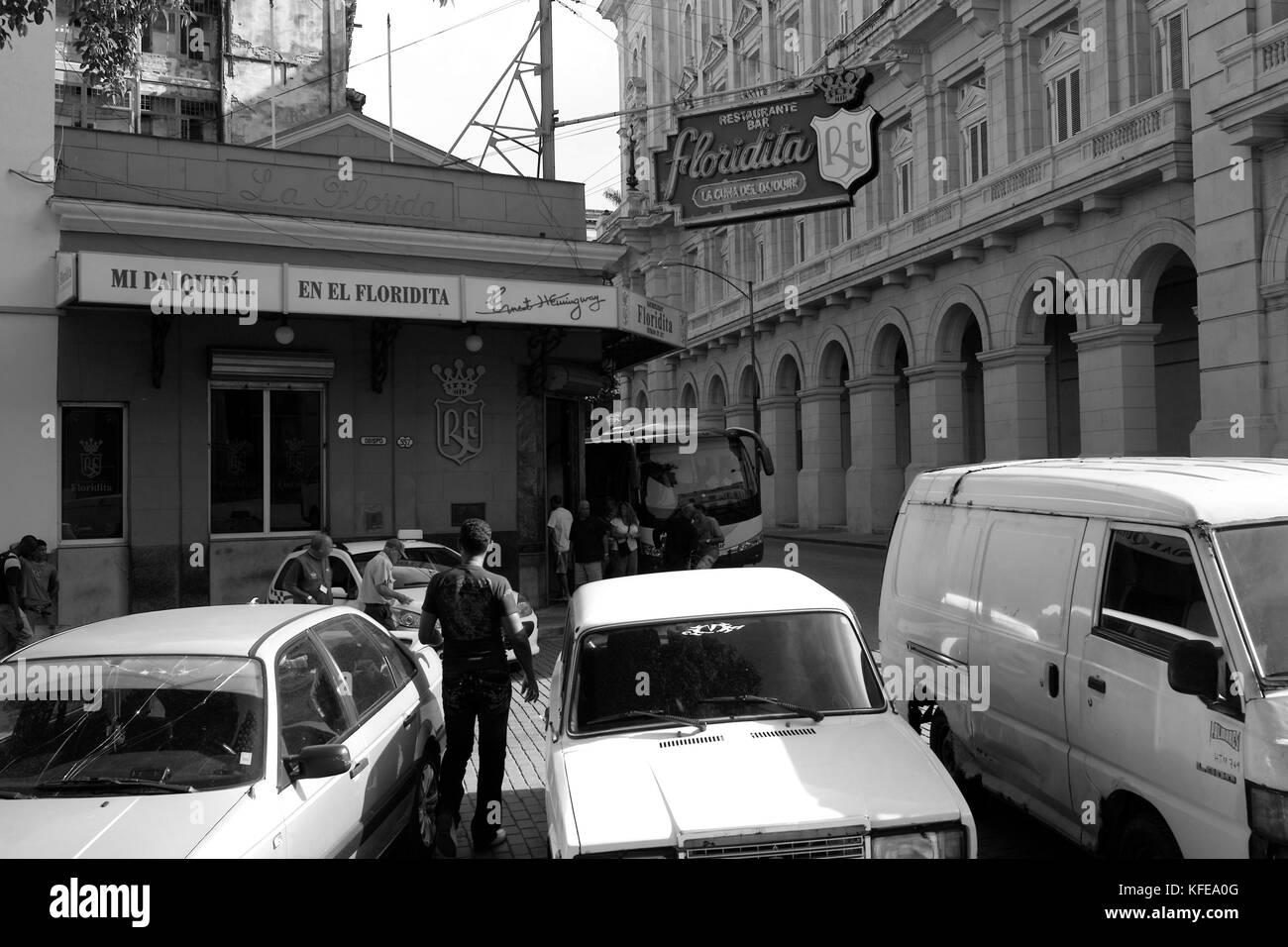 El Floridita rum bar, un luogo mitico di La Havana, Cuba Foto Stock