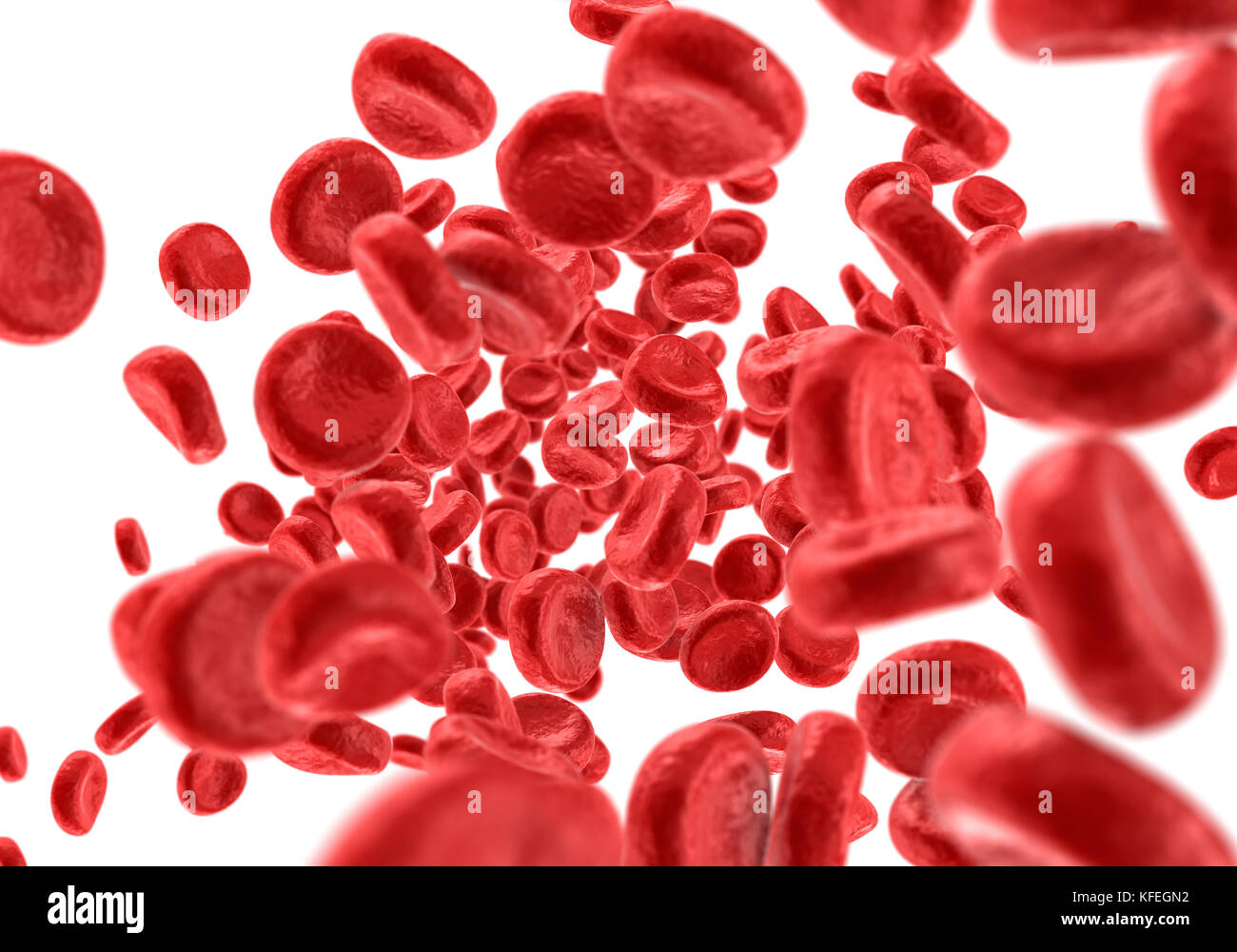 Le cellule del sangue di sfondo, 3D illustrazione Foto Stock