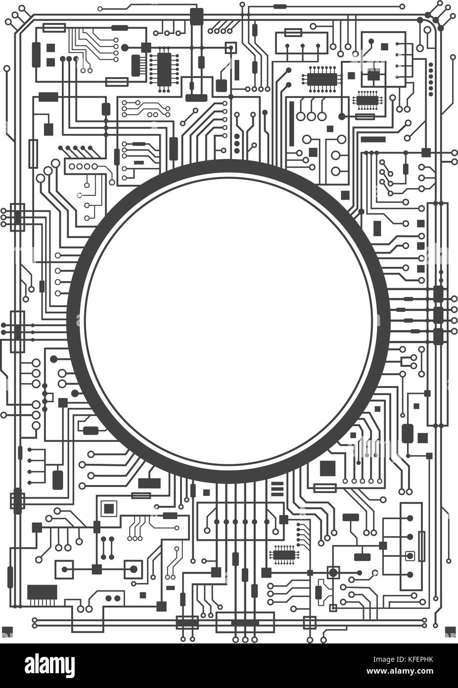 Circuito integrato del computer. Illustrazione Vettoriale