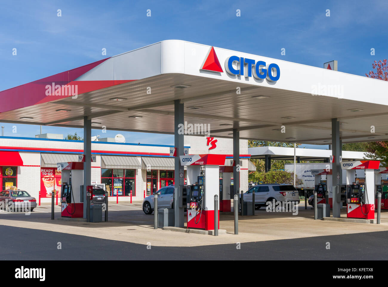 JACKSON, MI/USA - Ottobre 19, 2017: Citgo stazione di gas esterno e logo. Citgo Petroleum Corporation è un venezuelano-owned raffinatore, transporter e ma Foto Stock