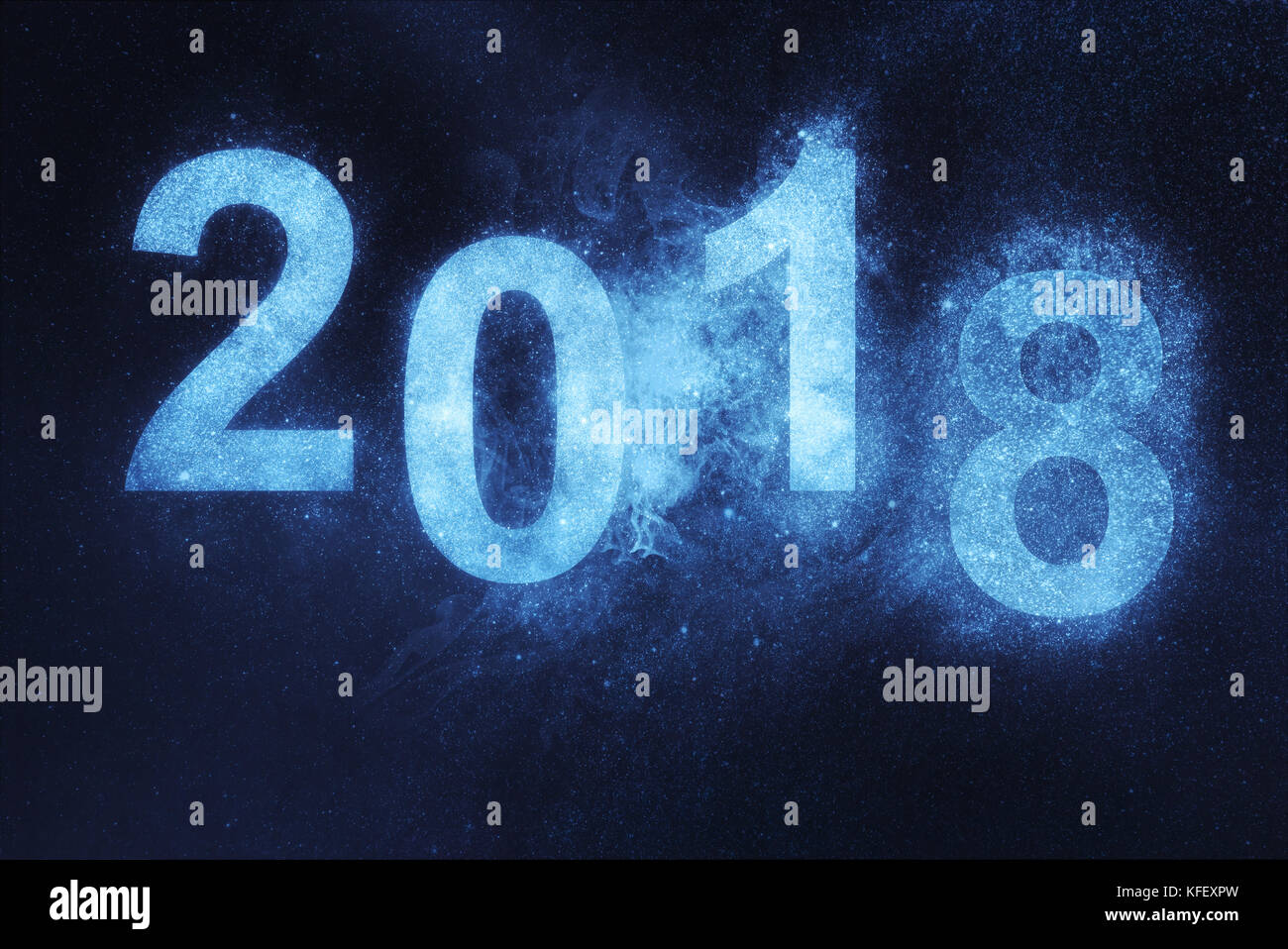 2018 anno nuovo. Blu notte astratta sfondo cielo Foto Stock
