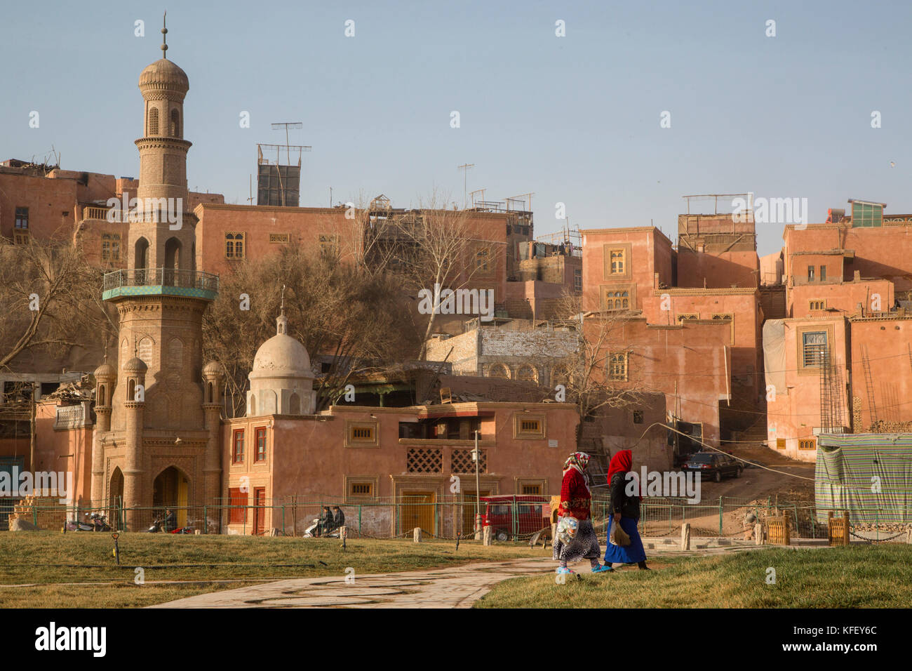 Vista della parte vecchia di Kashgar città di Xinjiang Uygur regione autonoma della Cina Foto Stock