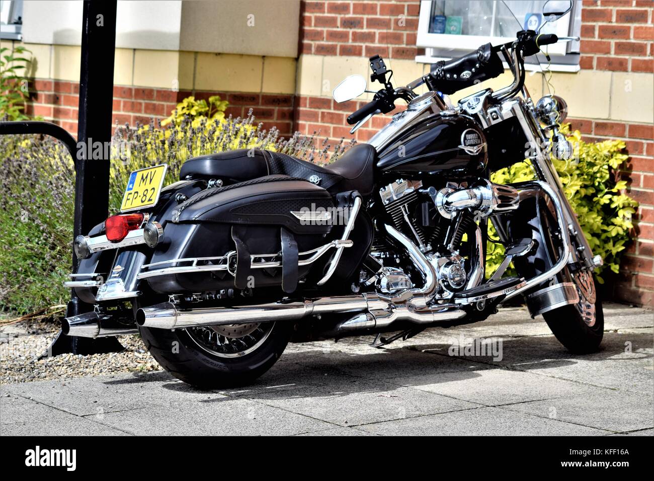 Black Harley Davidson Bike Foto Stock
