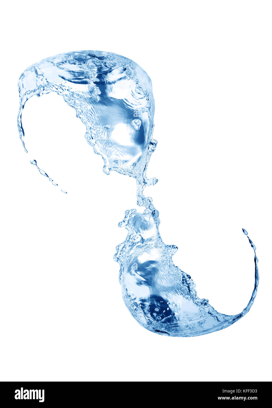 Nice abstract blu acqua splash su sfondo bianco Foto Stock