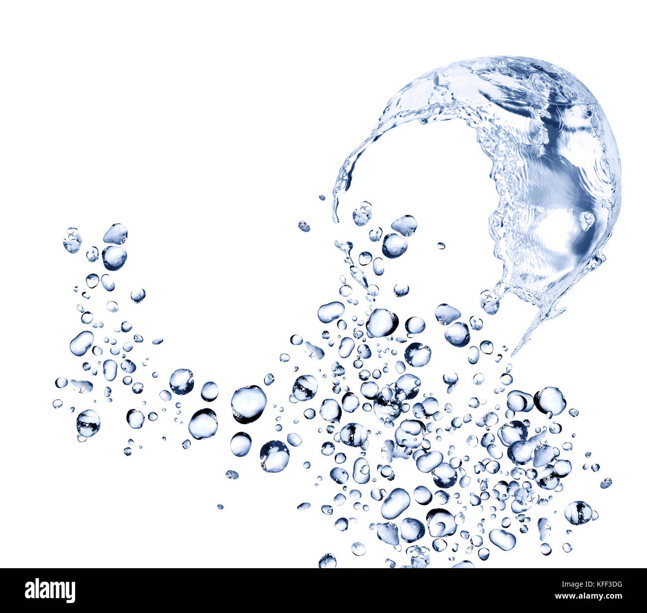 Nice abstract blu acqua splash su sfondo bianco Foto Stock