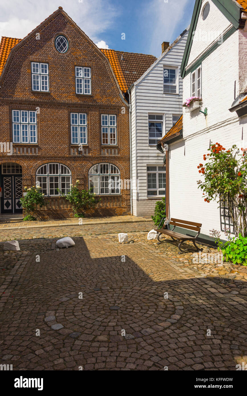 Città costiera husum al mare del Nord, Germania Foto Stock
