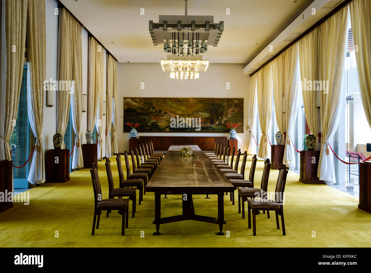 Cabinet Room presso il palazzo di indipendenza, Ho Chi Minh City, Vietnam Foto Stock