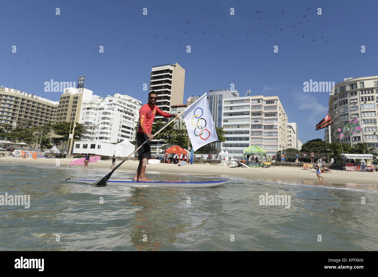 Rio de janeiro-Brasile 05 agosto 2016- party nella città di Rio de Janeiro, per l'arrivo dei giochi olimpici 2016 Foto Stock