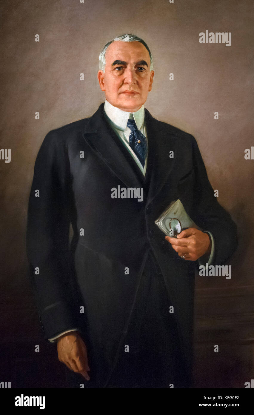 Warren Harding G. Ritratto della XXIX edizione del Presidente degli STATI UNITI D'AMERICA, Warren Harding G da Margaret Lindsay Williams, olio su tela, 1923 Foto Stock