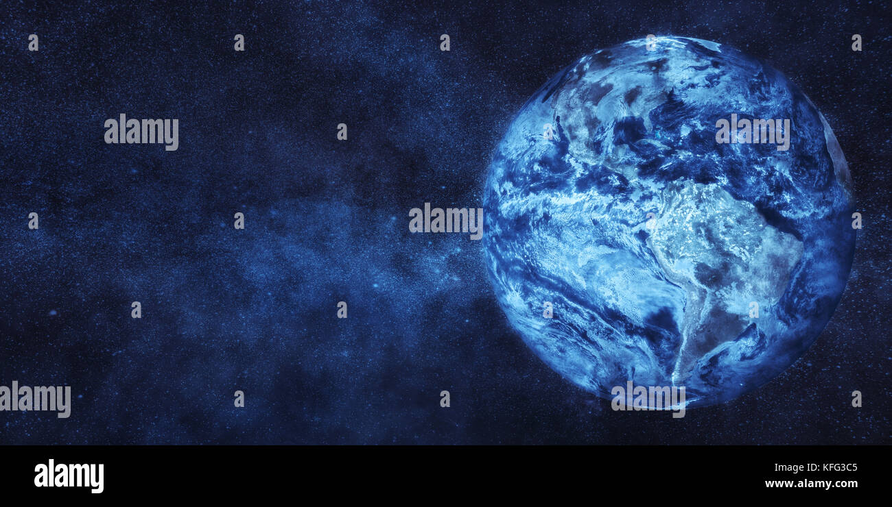 Pianeta Terra congelato. Concetto di raffreddamento globale. Alcuni  elementi di immagine forniti dalla NASA Foto stock - Alamy