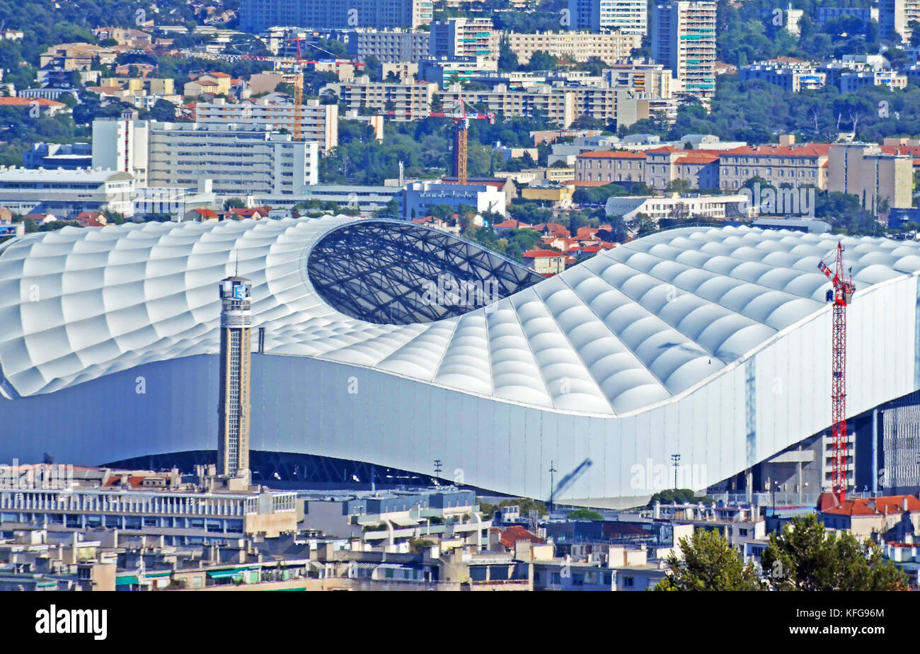 Il nuovo Stade Velodrome, Marsiglia, Bouches-du-Rhone, Francia Foto Stock