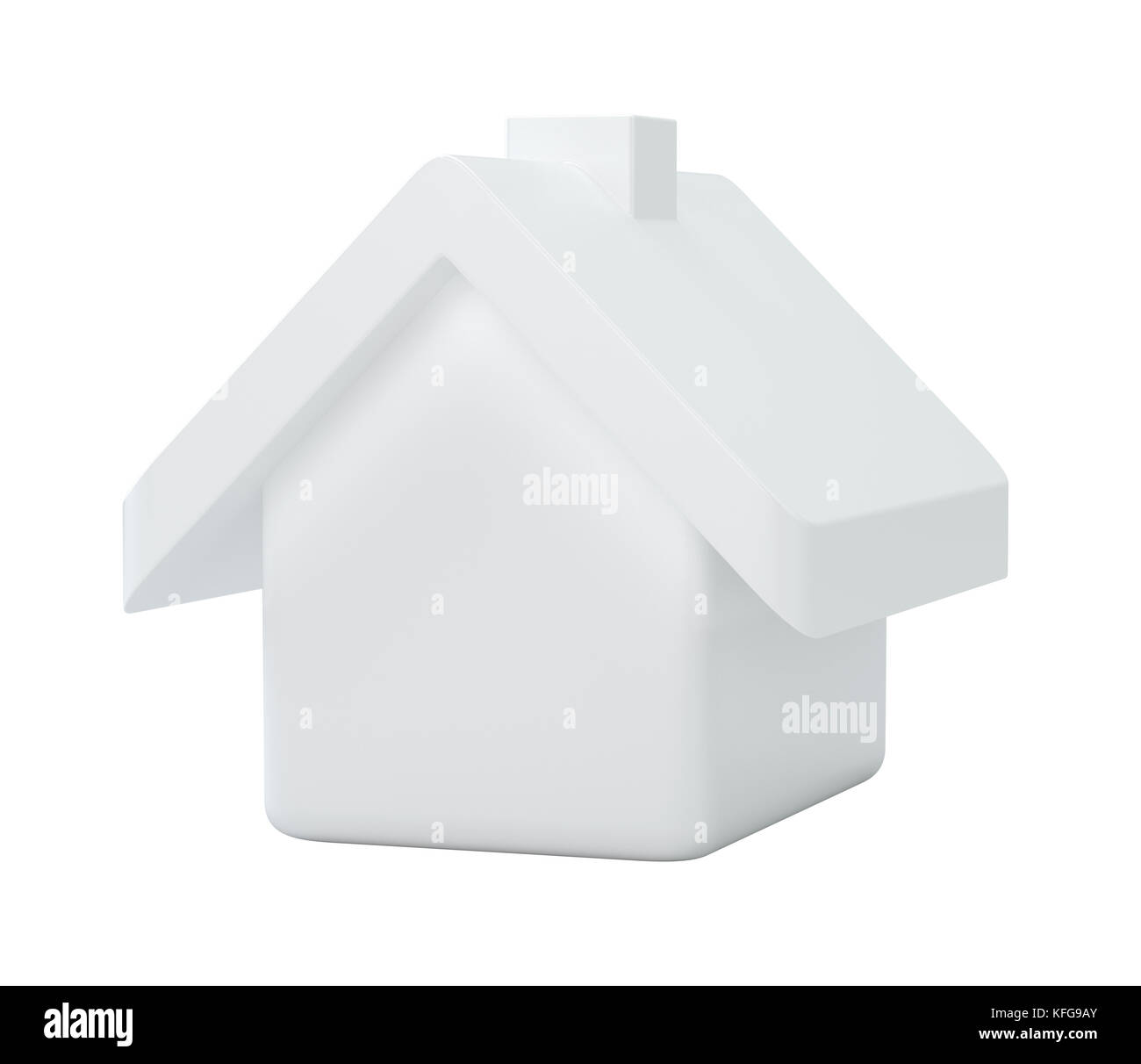 Icona di casa su sfondo bianco. Il rendering 3d per il web Foto Stock