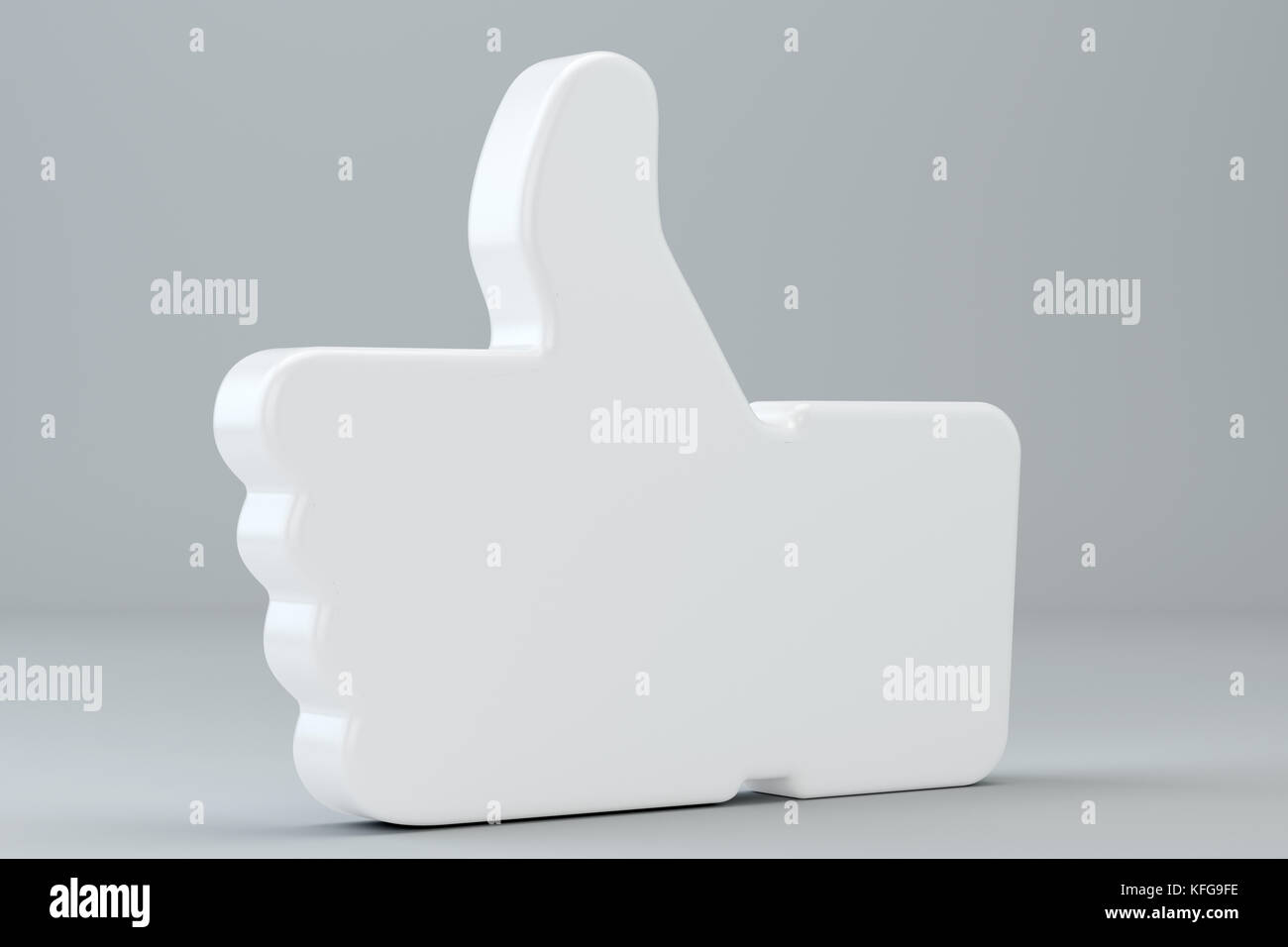 Concetto 3D rendering - elegante social media come icona mano simbolo. Foto Stock