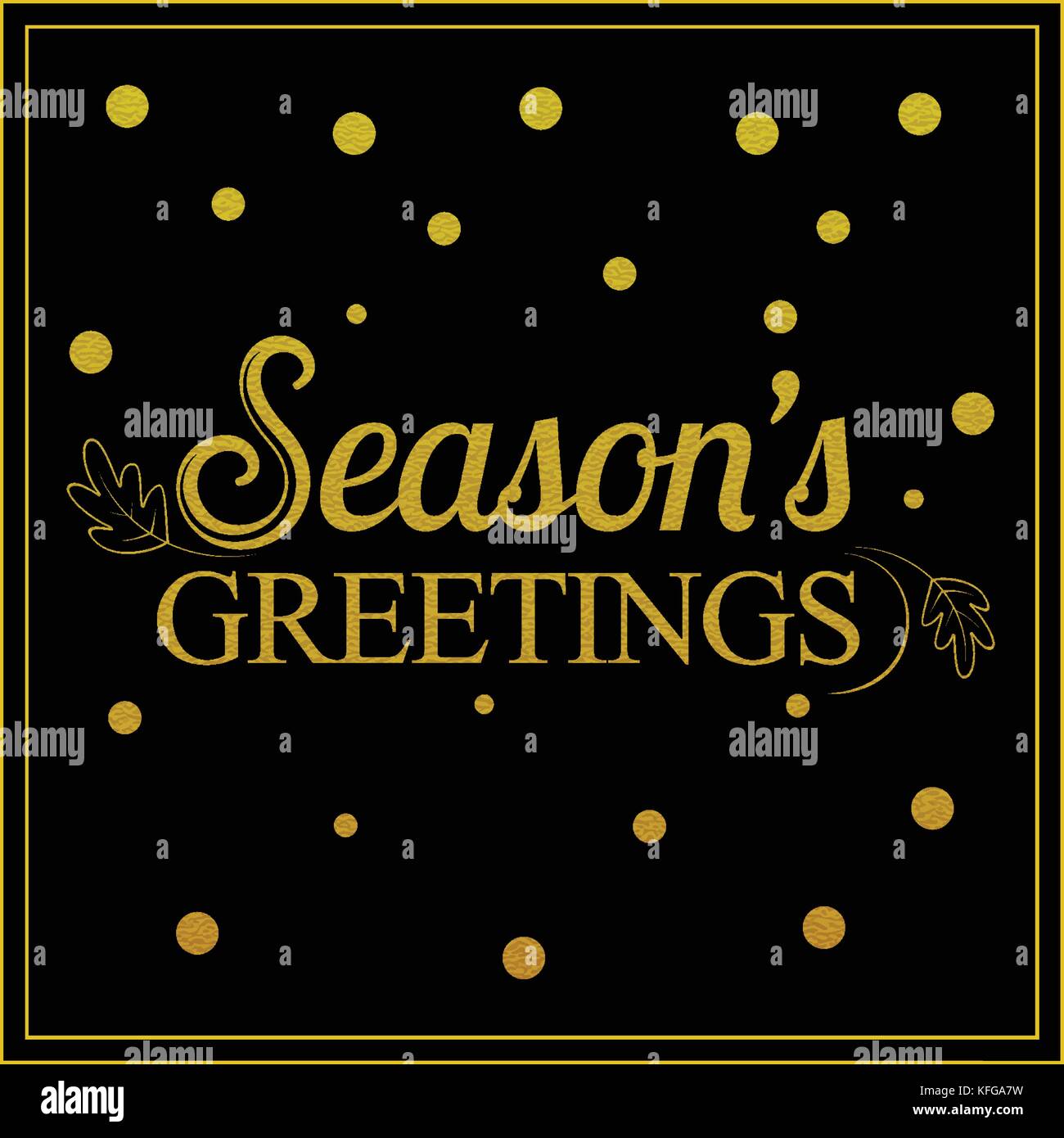 Vettore stagioni oro biglietto di auguri design.vintage card per le vacanze. Illustrazione Vettoriale