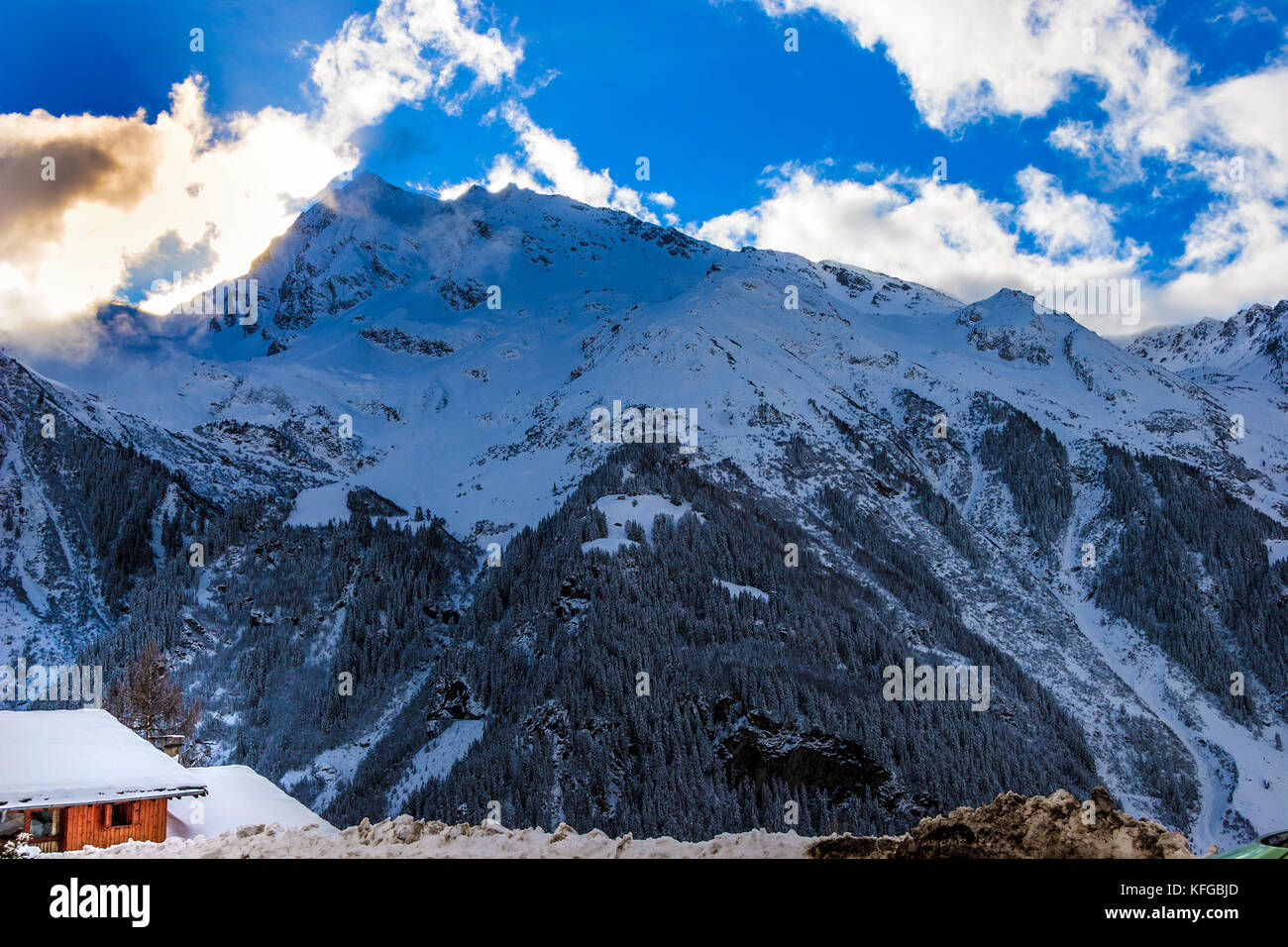 A nord delle Alpi Francesi, Sainte Foy ski resort, Francia, Europa Foto Stock