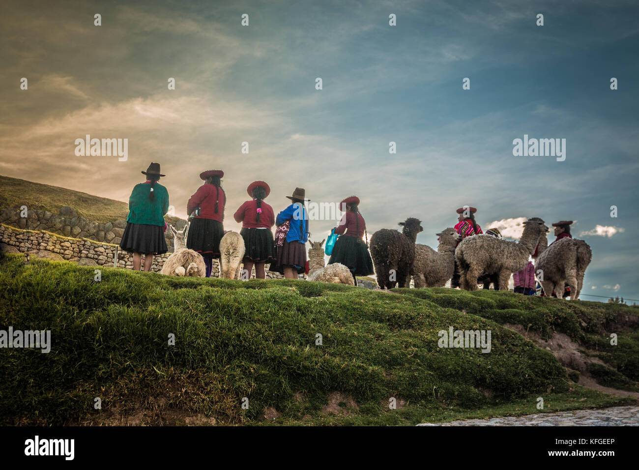 Indigeni in Cusco Peru Foto Stock