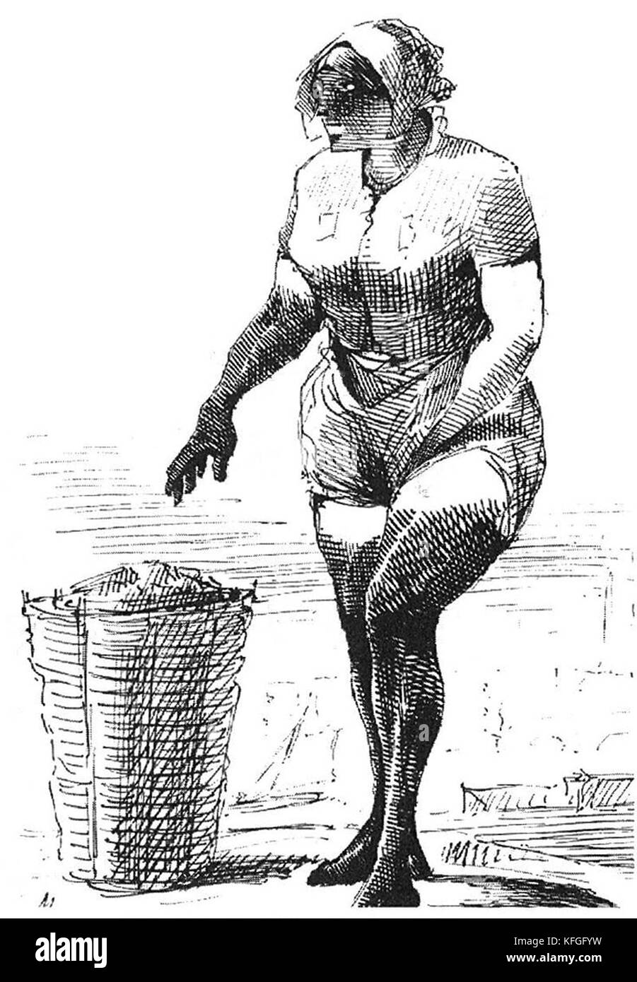 Mudlark, qualcuno che purifica nel fiume fango per gli oggetti di valore, un termine usato soprattutto per descrivere coloro che hanno recuperato in questo modo a Londra durante il tardo XVIII e XIX secolo 1855 Foto Stock