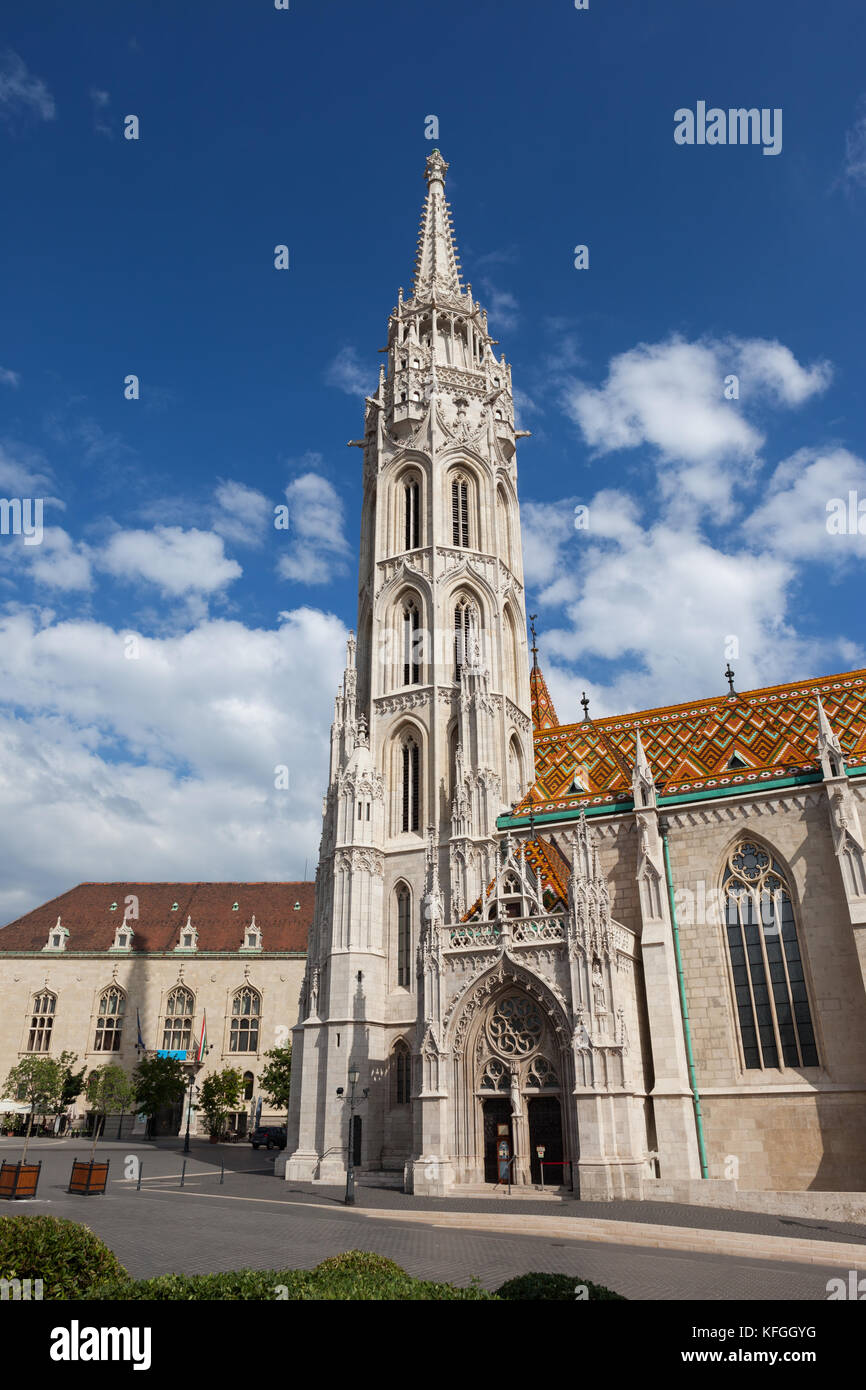 Ungheria, Budapest, la chiesa Matthias, punto di riferimento della città in stile tardo gotico Foto Stock
