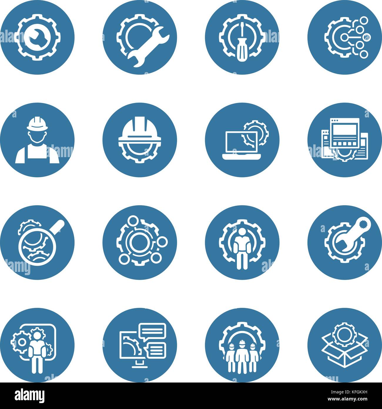 Linea di icone di ingegneria Illustrazione Vettoriale