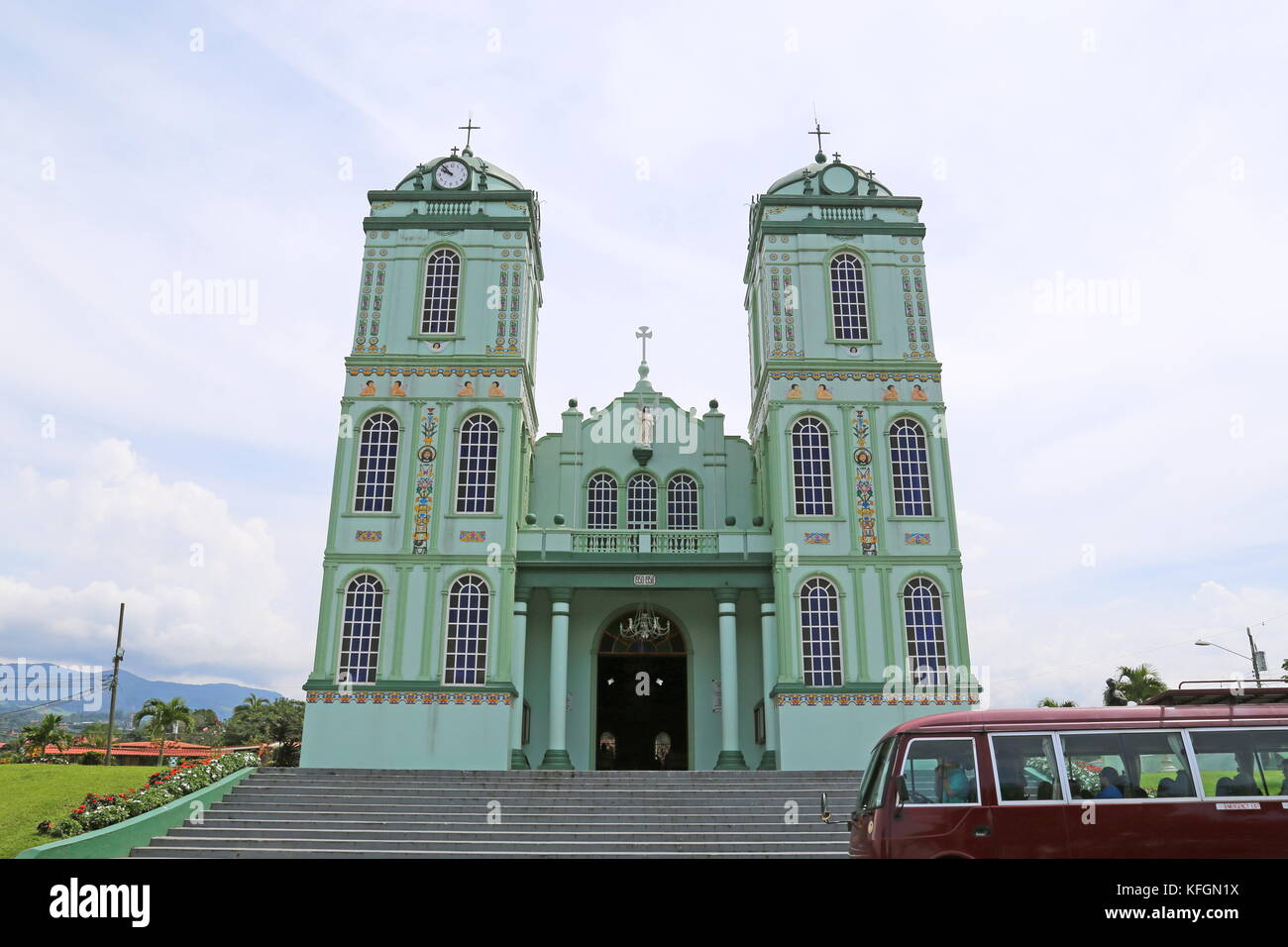 Il Templo Católico de Sarchí Norte (Tempio cattolica del nord Sarchi), Avenida 1, Sarchí, provincia di Alajuela, Costa Rica, America Centrale Foto Stock