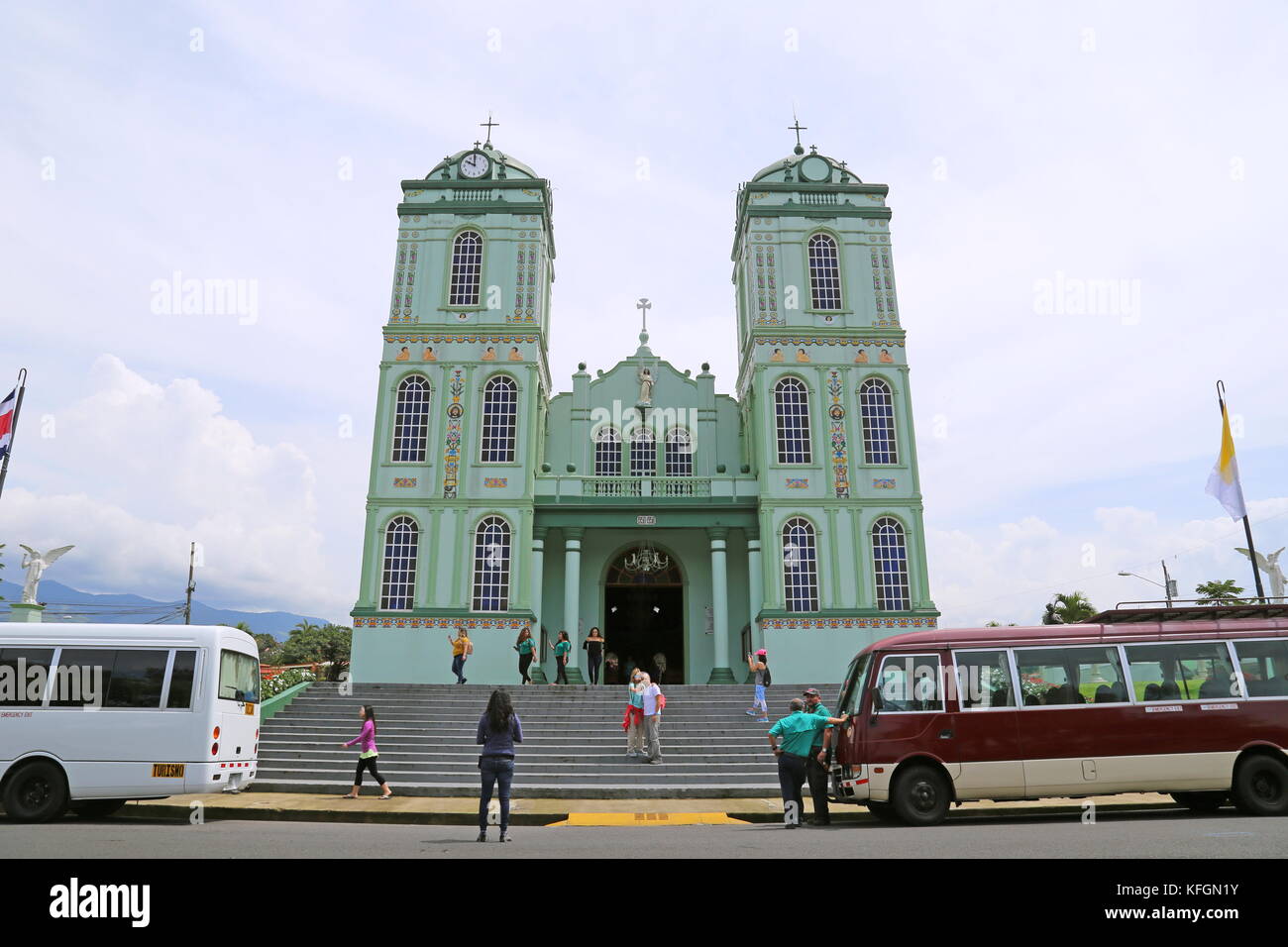 Il Templo Católico de Sarchí Norte (Tempio cattolica del nord Sarchi), Avenida 1, Sarchí, provincia di Alajuela, Costa Rica, America Centrale Foto Stock