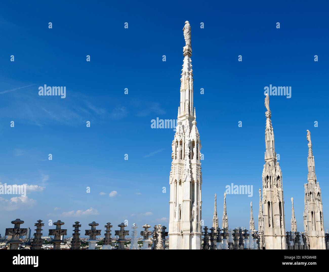 Il duomo di Milano - terrazza sul tetto Foto Stock