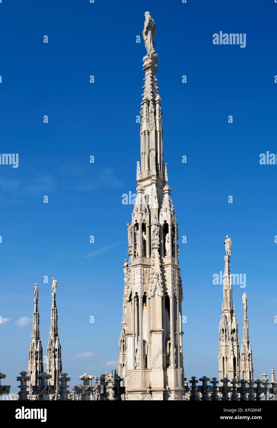 Il duomo di Milano - terrazza sul tetto Foto Stock