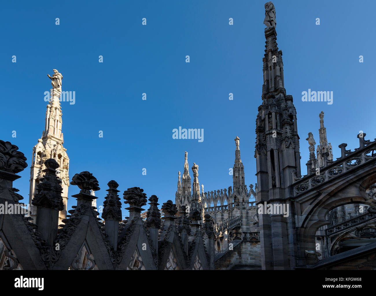 Il duomo di Milano - terrazza sul tetto Foto Stock
