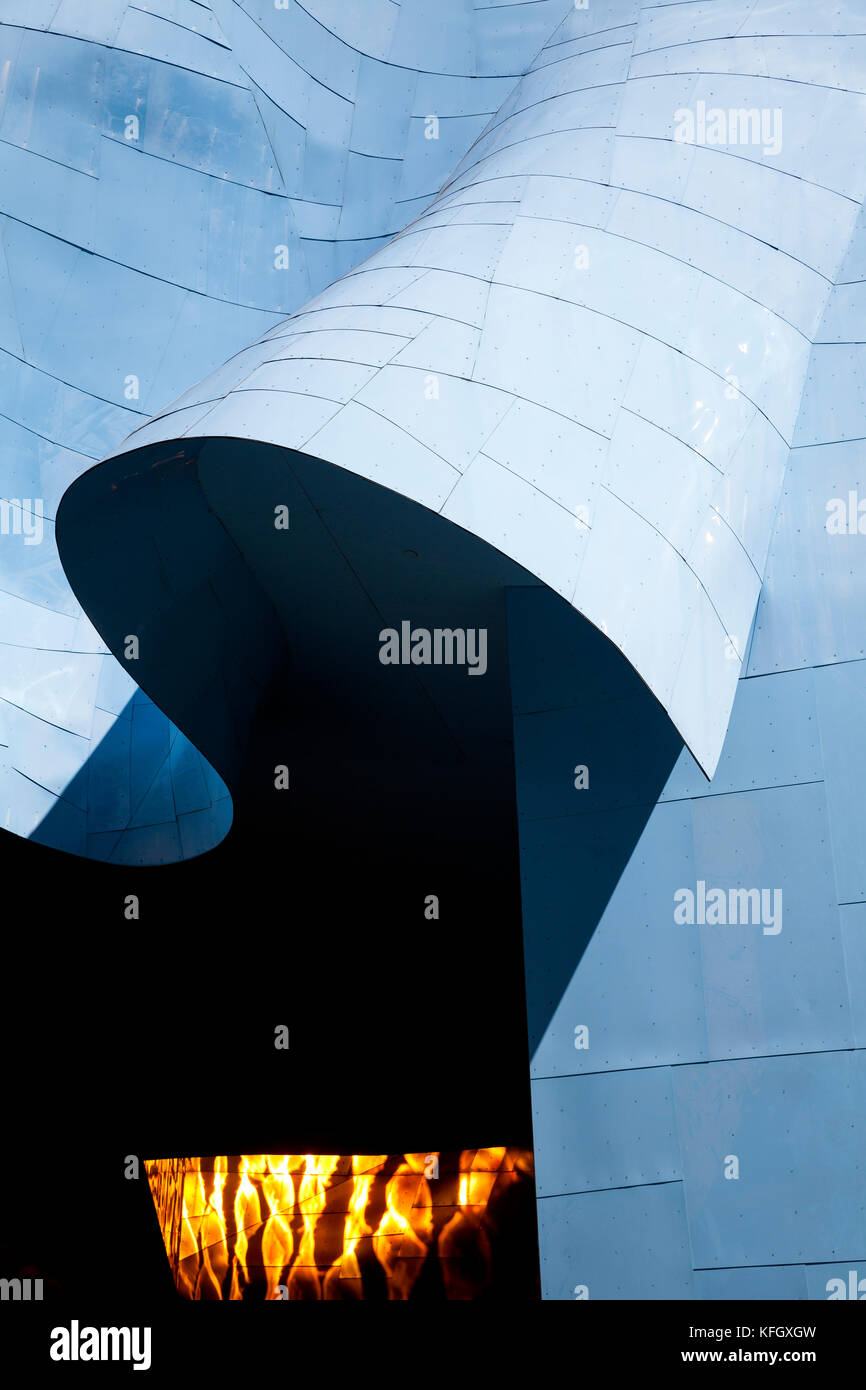 WA14099-00...WASHINGTON - dettaglio del Museum of Pop Culture / Experience Music Project nel Seattle Center. Foto Stock