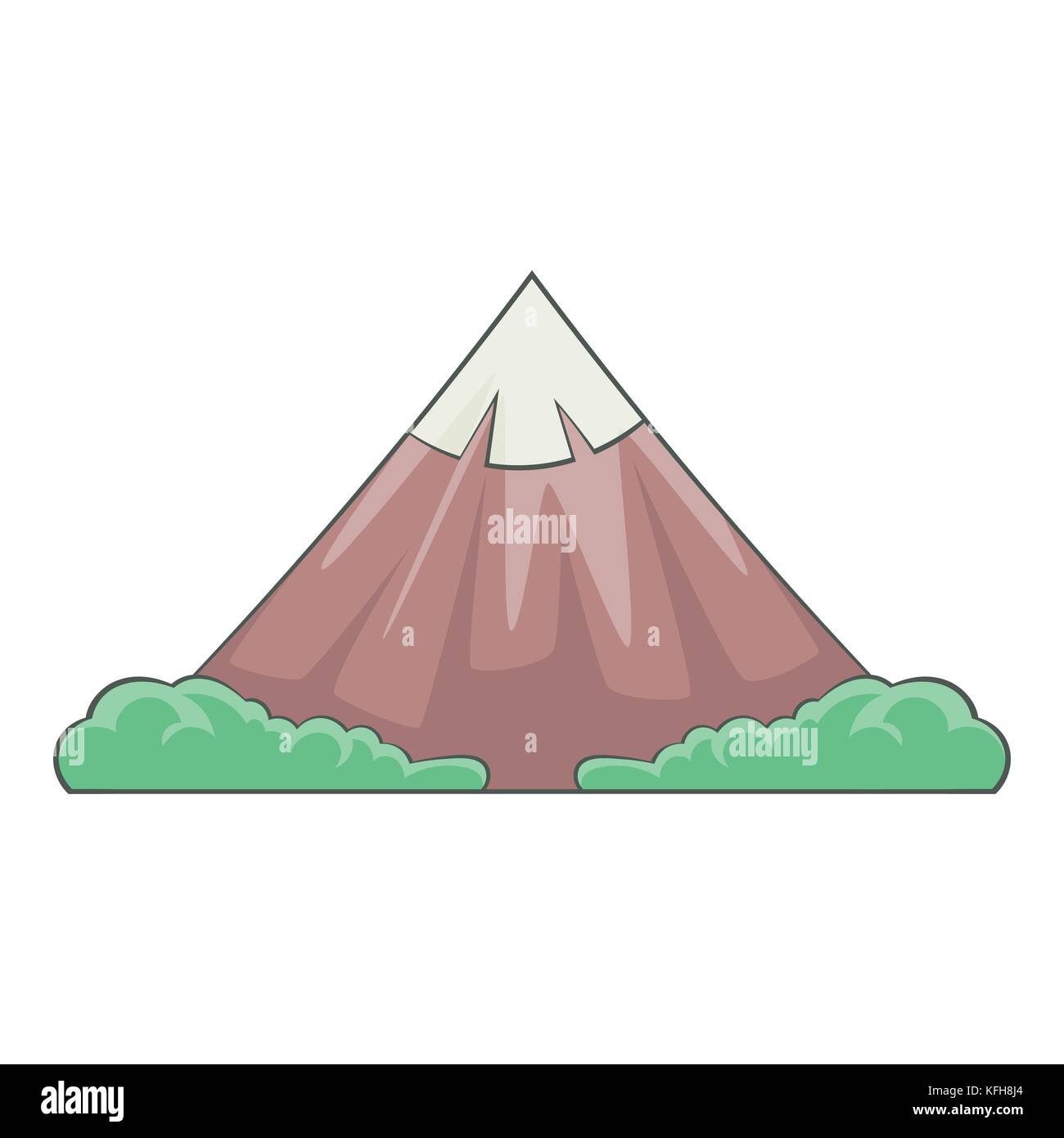 La montagna sacra di fuji icona, stile cartoon Illustrazione Vettoriale