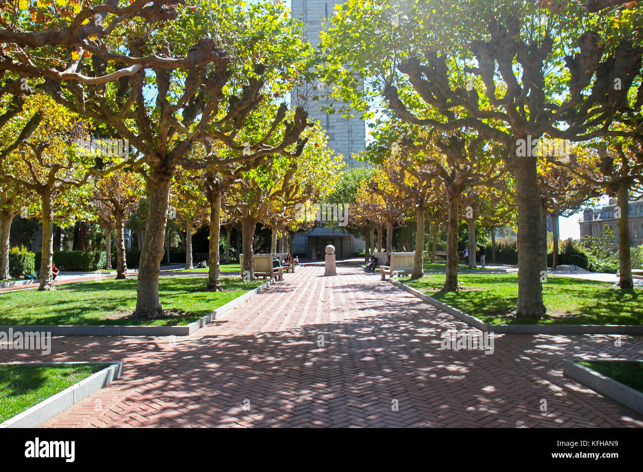 Campanile esplanade, presso la University of California a Berkeley, California, Stati Uniti Foto Stock