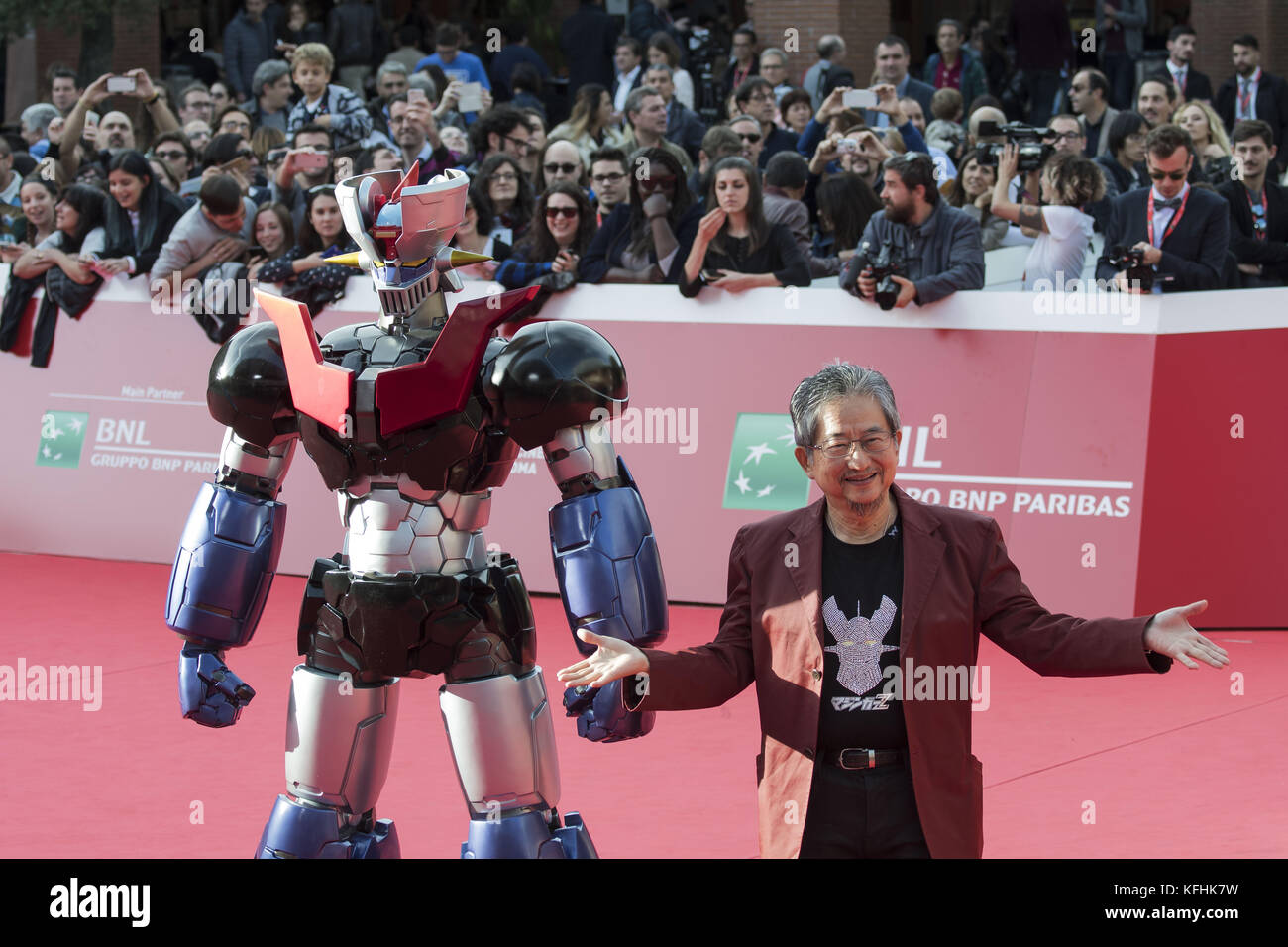 Roma, Italia. 28 ott 2017. Go Nagai frequentando il tappeto rosso di Mazinga Z infinito durante il XII Festival di Roma Credito: Silvia Gerbino/Alamy Live News Foto Stock