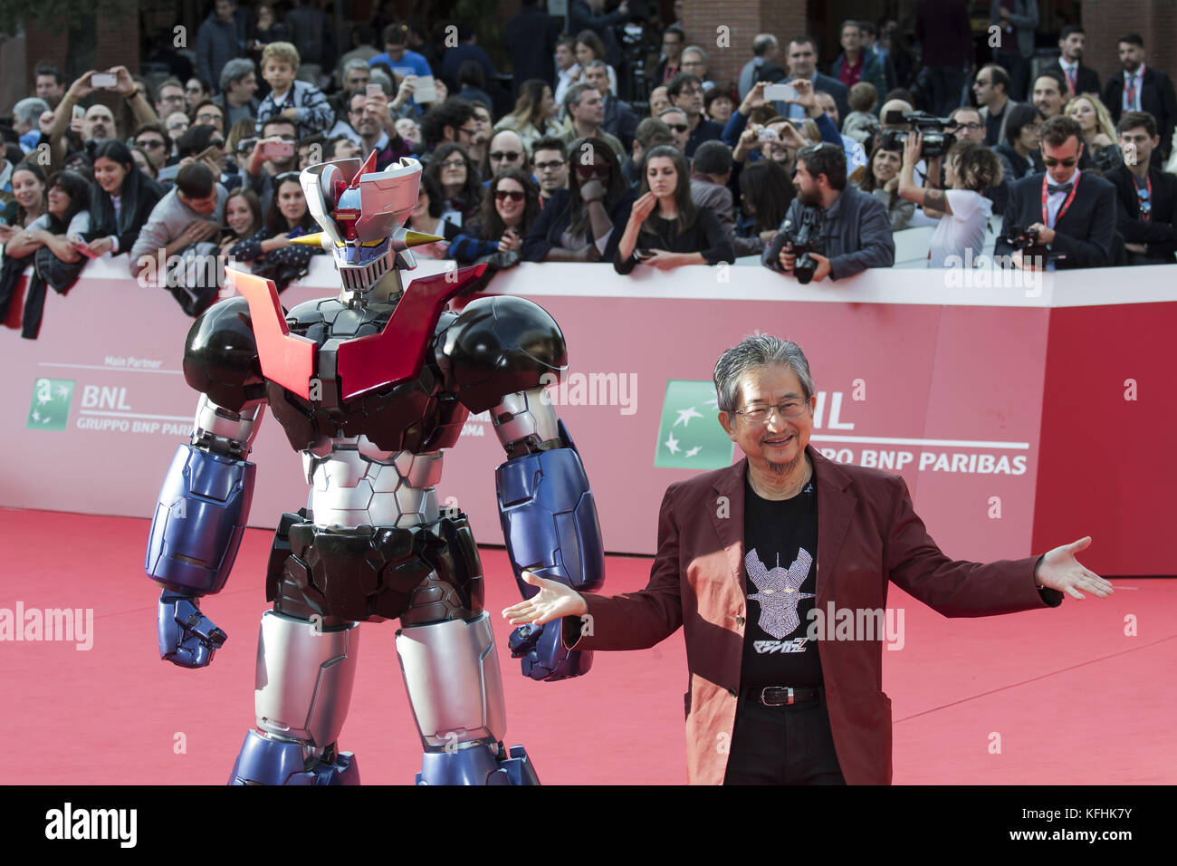 Roma, Italia. 28 ott 2017. Go Nagai frequentando il tappeto rosso di Mazinga Z infinito durante il XII Festival di Roma Credito: Silvia Gerbino/Alamy Live News Foto Stock