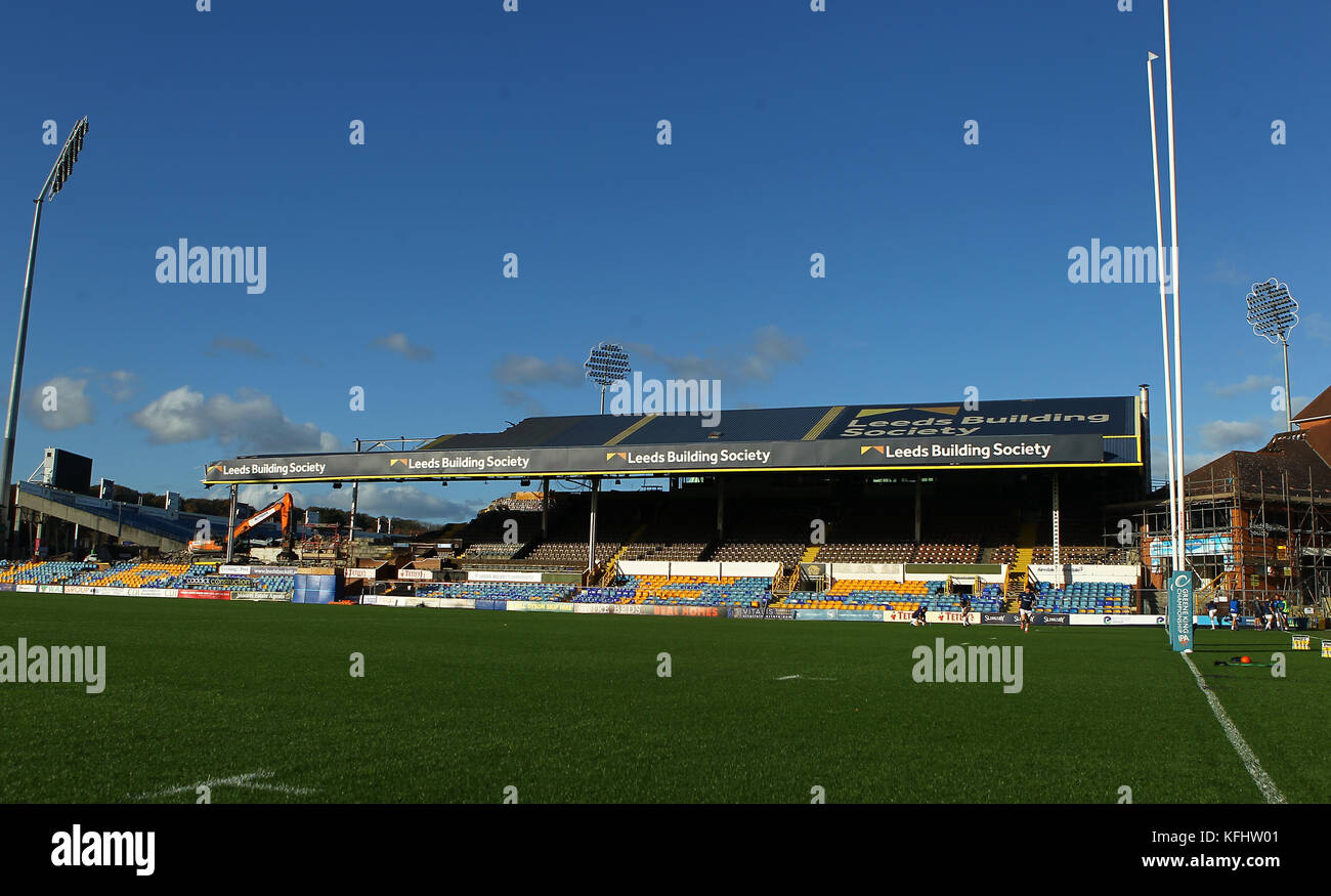 Headingley carnegie stadium, Leeds, Regno Unito il 29 ottobre 2017. yorkshire carnegie vs bedford blues rfc generale viste dello stadio durante il multi milioni di sterline di riqualificazione dello stadio davanti a yorkshire carnegie vs bedford blues rfc durante la Greene King ipa fixture campionato all'headingley carnegie stadium, Leeds foto da Stephen gaunt/alamy live news Foto Stock