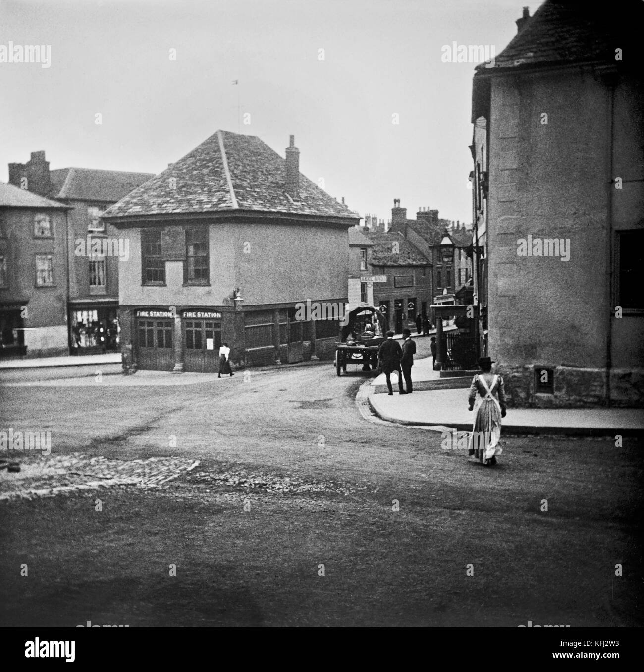 Berkshire, Regno Unito, vista sulla città e sul villaggio. Paesaggi urbani e paesaggi in bianco e nero circa 1900. Foto Stock