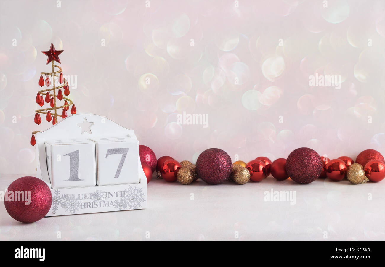 Dicembre salvare la data del calendario per il periodo di Natale. Visualizza il numero di posti letto/giorni fino a Natale. Ideale per utilizzo in social media campagne. Foto Stock