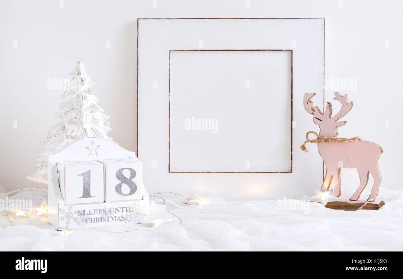 Dicembre salvare la data del calendario per il periodo di Natale. Visualizza il numero di posti letto/giorni fino a Natale. Ideale per utilizzo in social media campagne. Foto Stock