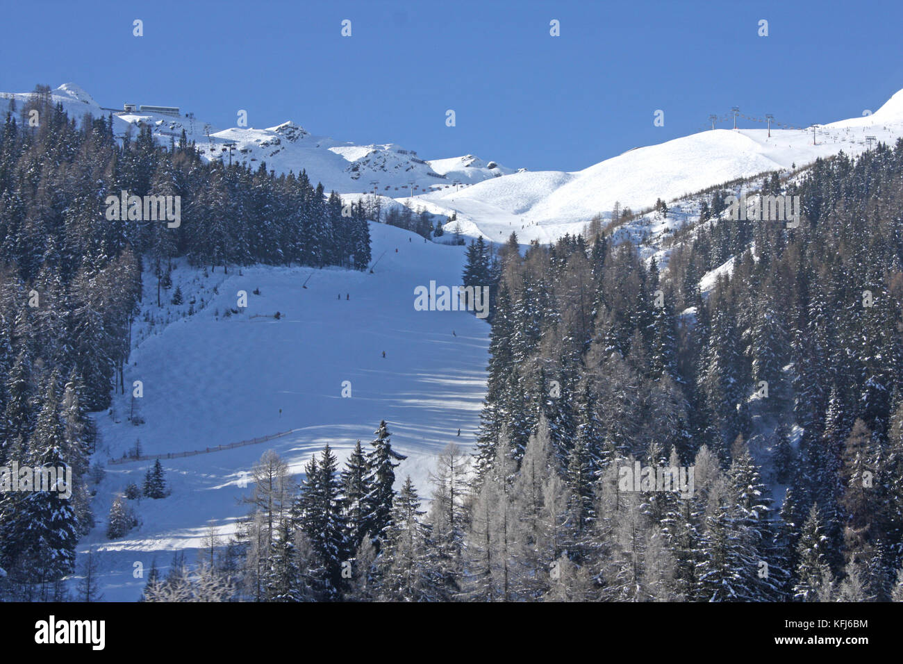 Axamer Lizum Skigebiet a Österreich Foto Stock