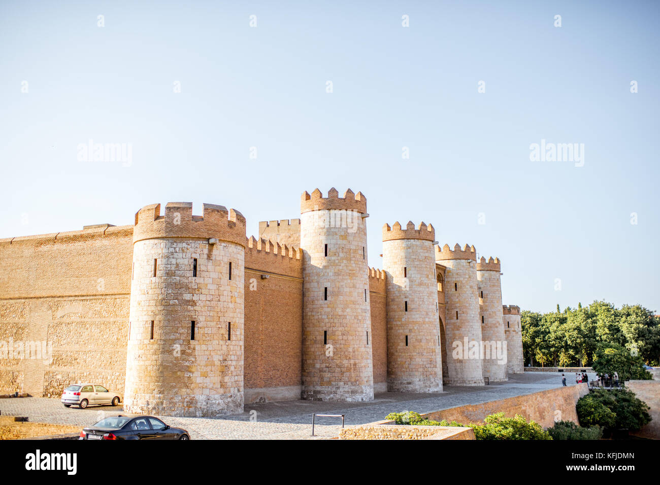 Palazzo Castillo de la Aljafería di Saragozza Foto Stock