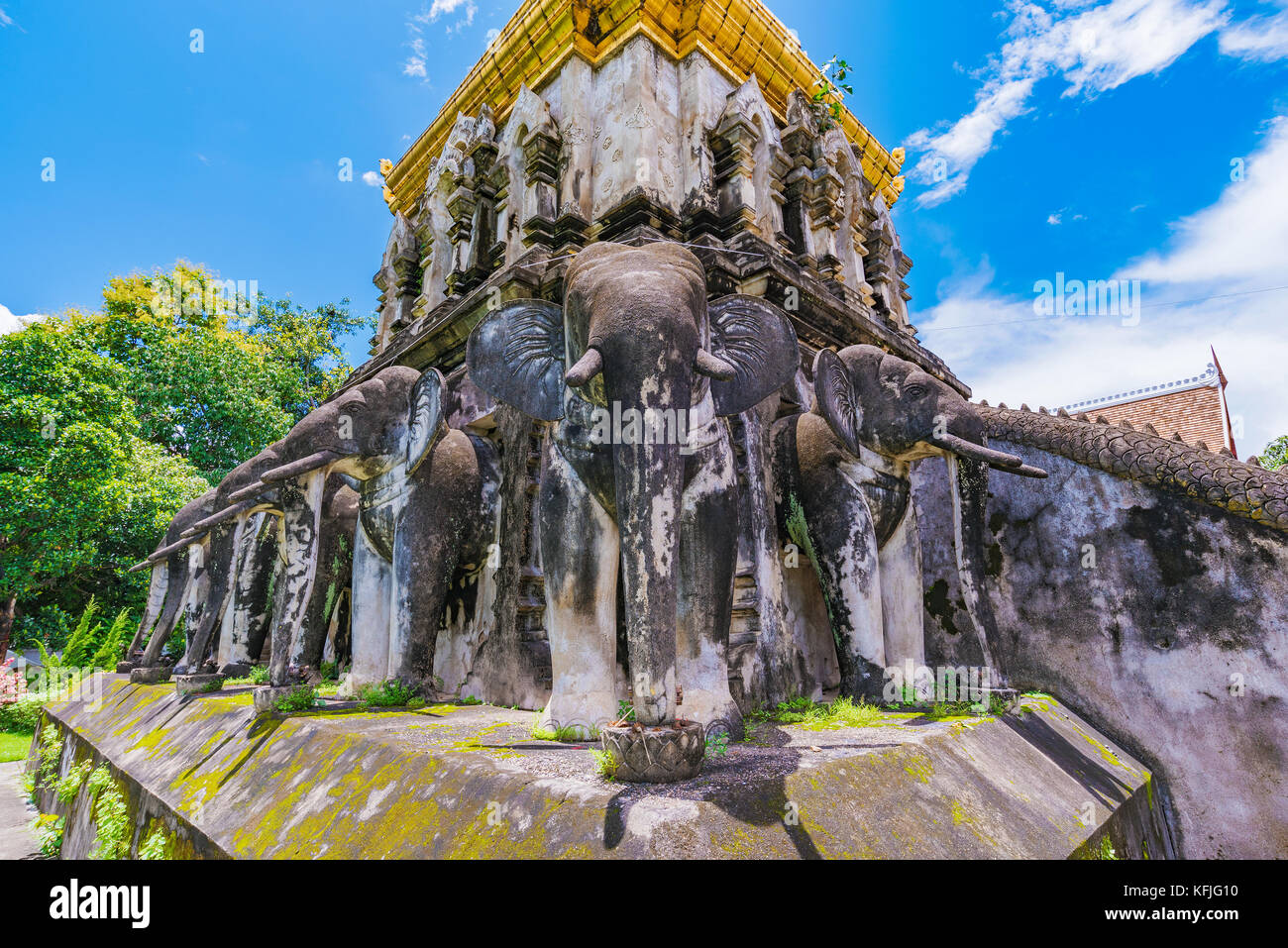Wat Chiang Man antico tempio buddista architettura Foto Stock