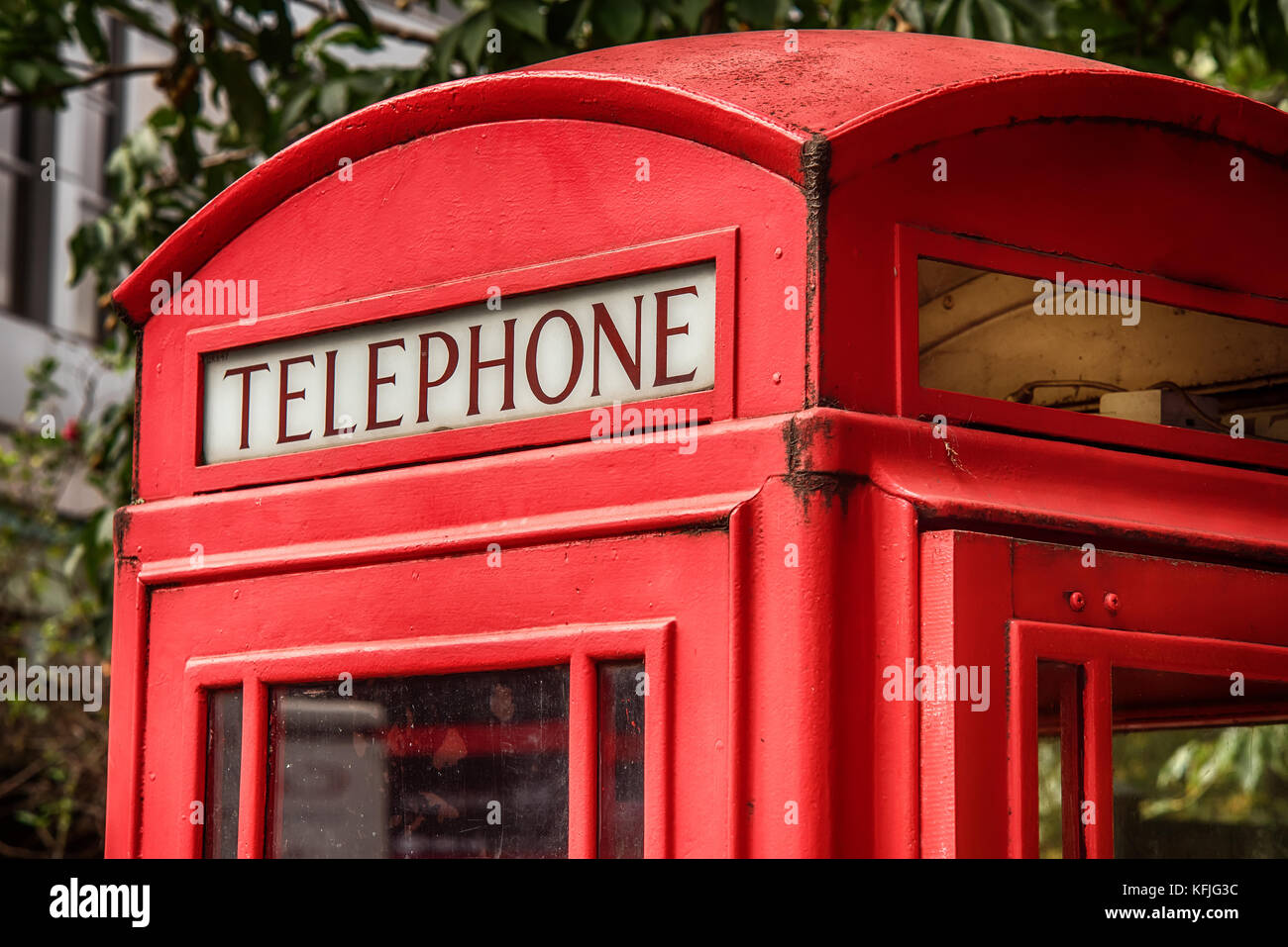Il telefono rosso scatola nel Regno Unito Foto Stock
