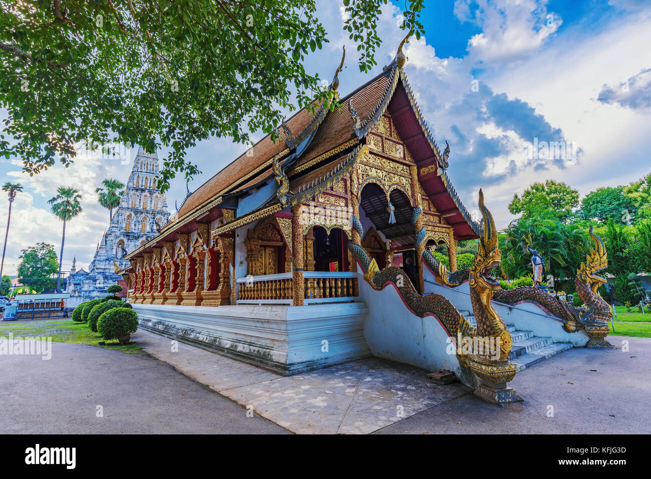 Wat Chedi liam tempio in Chiang Mai Thailandia Foto Stock