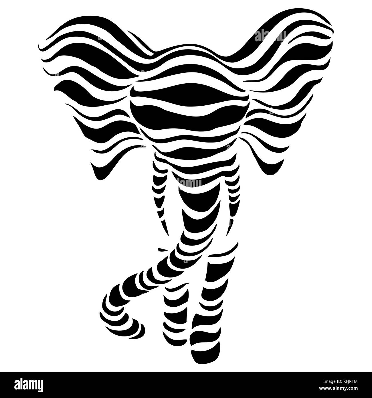 Abstract sagome di elefante. Bella illustrazione vettoriale. sfondo bianco. Illustrazione Vettoriale