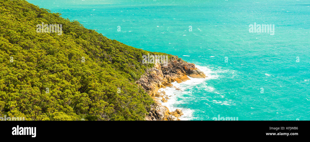 Vista del paesaggio delle capezzagne dal sentiero escursionistico nel Wilsons Promontory National Park, Victoria, Australia Foto Stock