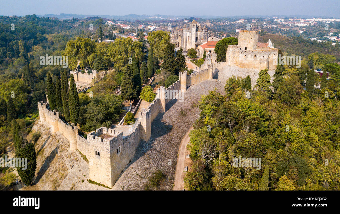 Convento di Cristo o Convento de Cristo, Castelo de Tomar, Tomar, Ribatejo Provincia, Portogallo Foto Stock