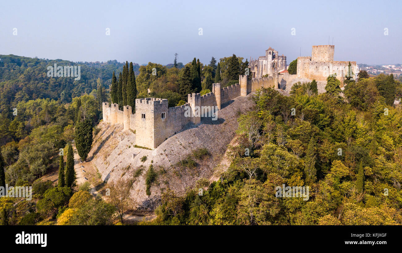 Convento di Cristo o Convento de Cristo, Castello di Tomar, Tomar, Portogallo Foto Stock
